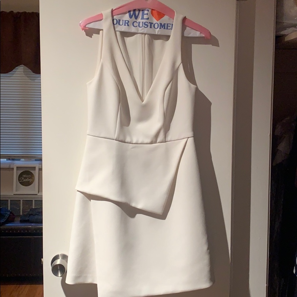 BCBG white dress dry cleaned excellent condition